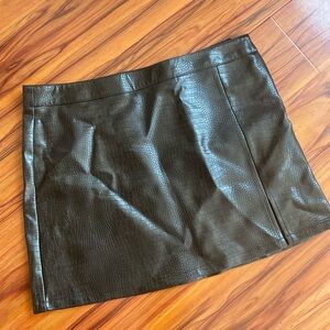 Pleather midi skirt
